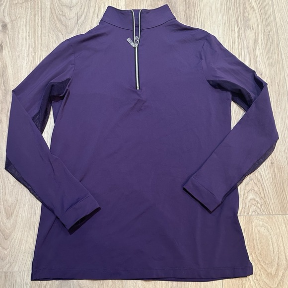 The Tailored Sportsman 1/4 Zip Sun Shirt Long Sleeve IceFil Mesh Riding M EUC - Picture 2 of 8